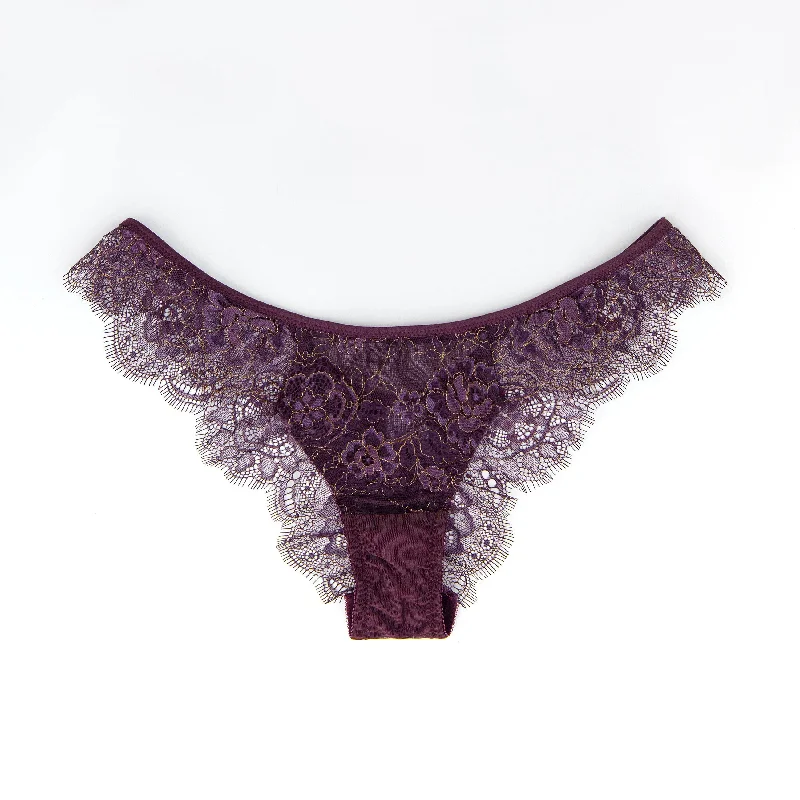 Burgundy lace panties