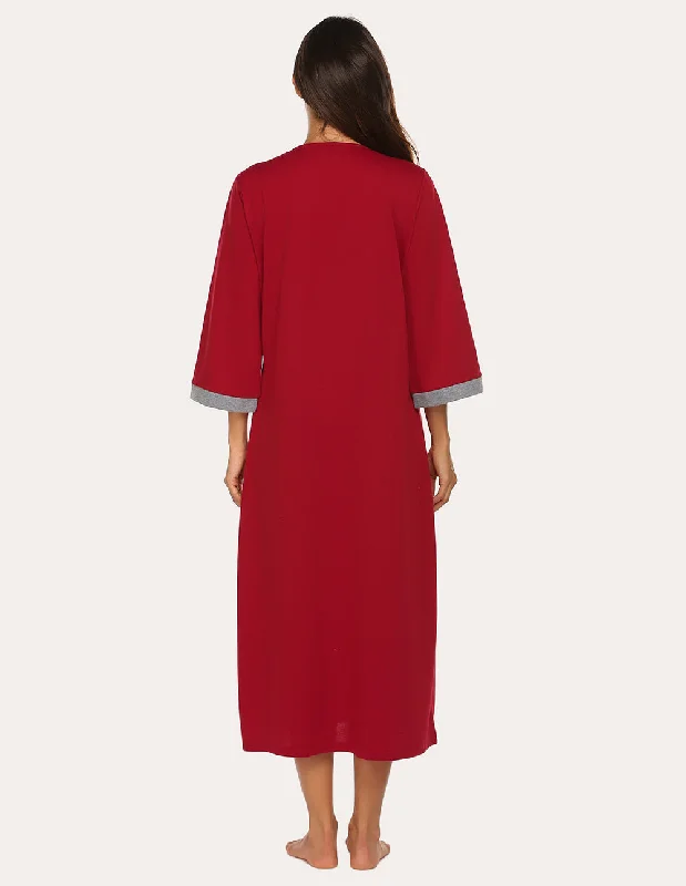 Ekouaer 3/4 Sleeves Long Robe