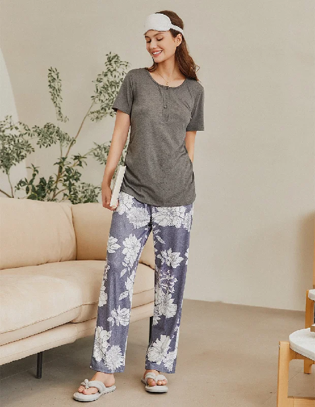 Ekouaer Maternity Nursing Pajamas Set