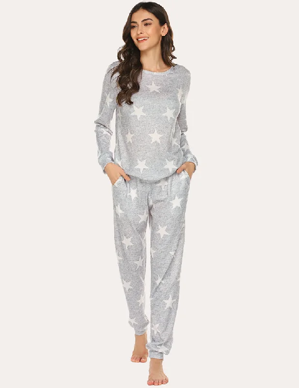 Ekouaer Super-Soft Print Pajama Set