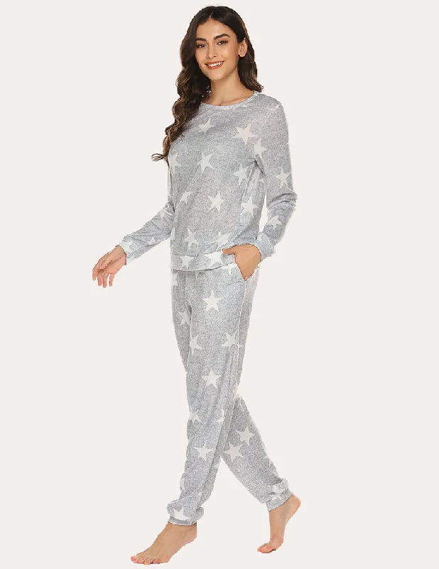 Ekouaer Super-Soft Print Pajama Set