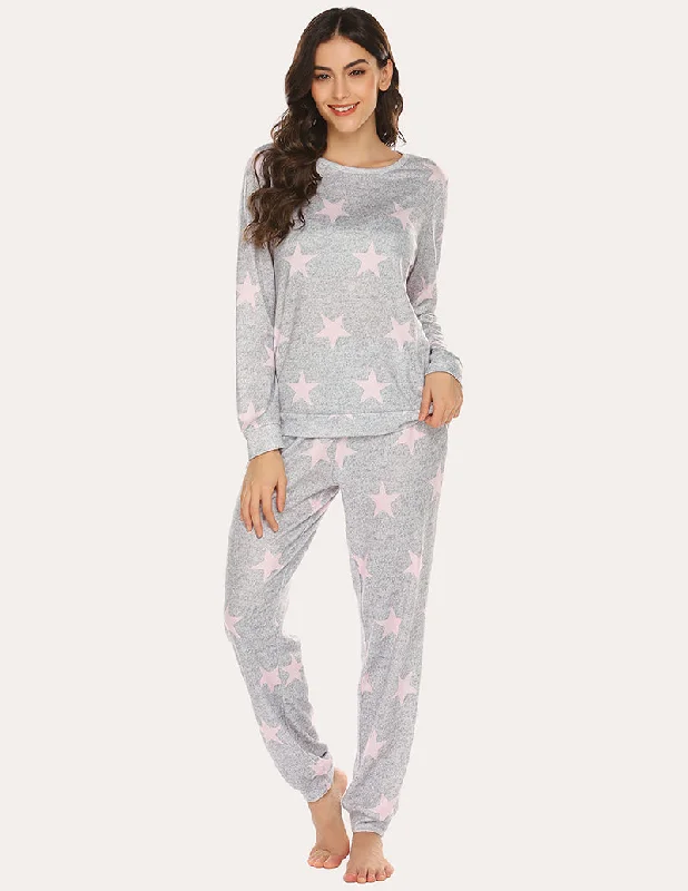 Ekouaer Super-Soft Print Pajama Set