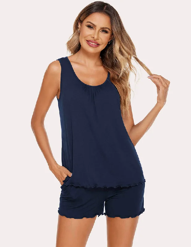 Ekouaer Wide-Strap Tank and Short Pajama Set