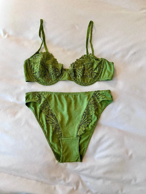 Luxe Leaf Briefs Set - Green