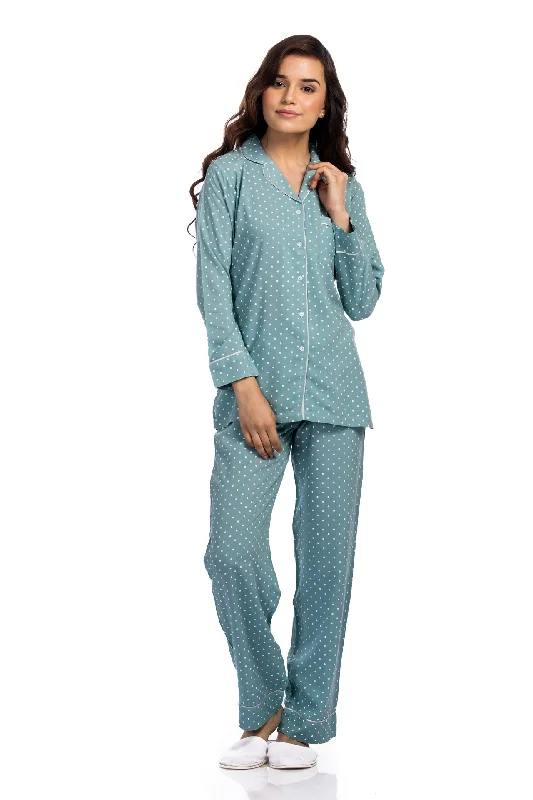 Minty Polka dots Pyjama Set