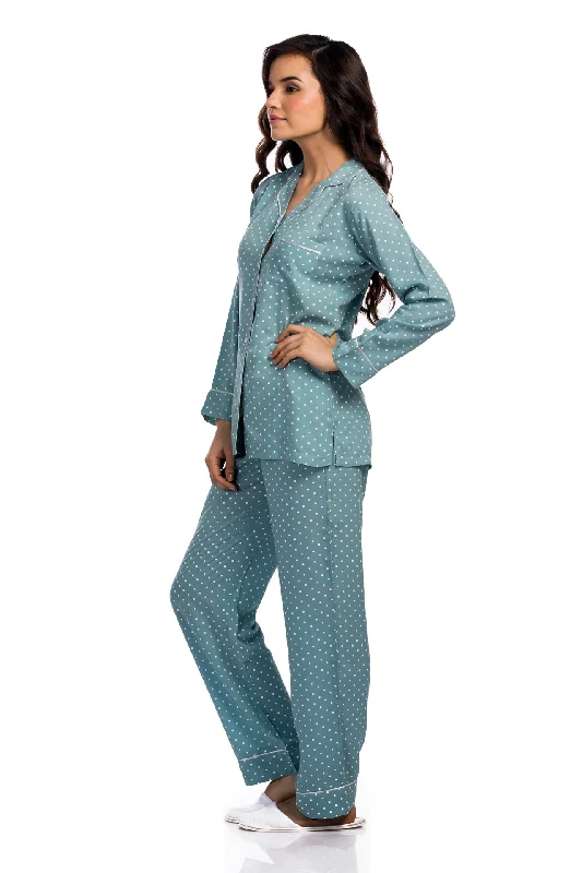 Minty Polka dots Pyjama Set