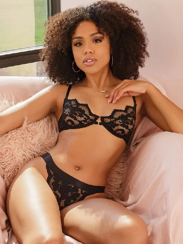 Sensual Black Lace Bra Set