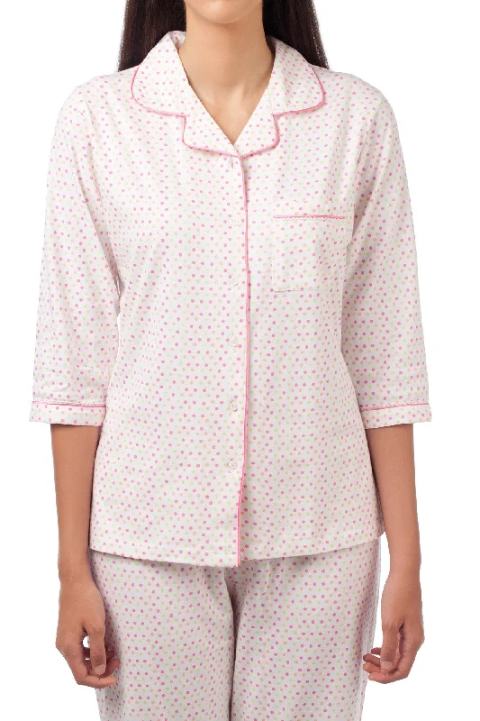 White Polka Dotted Pyjama Set