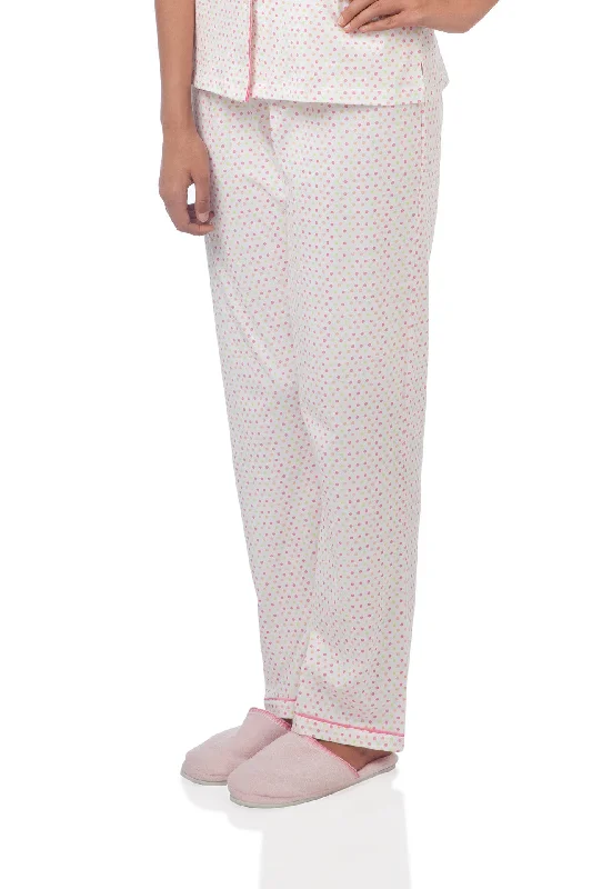 White Polka Dotted Pyjama Set