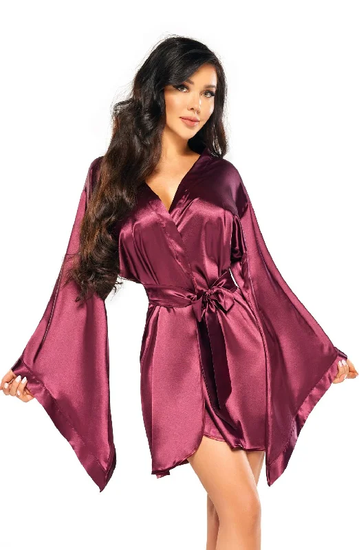 Beauty Night BN6663 Samira Peignoir Burgundy