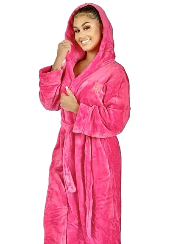 Hot Pink Hooded Royalty Robe