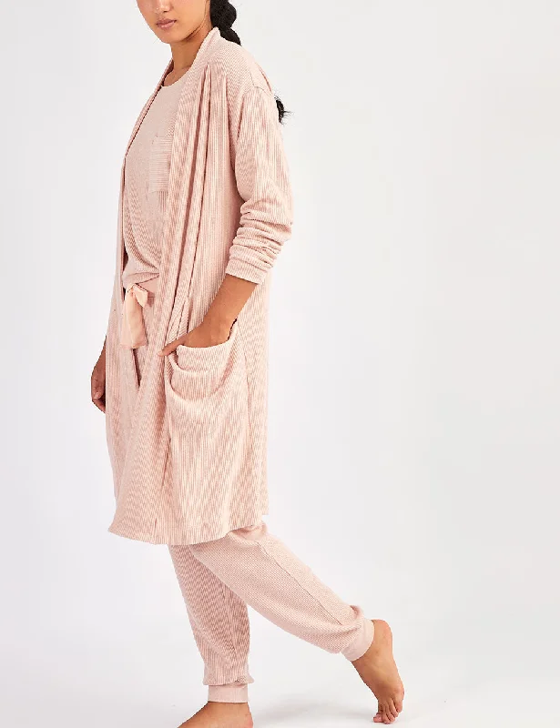 Luxe Knit Robe Misty Rose