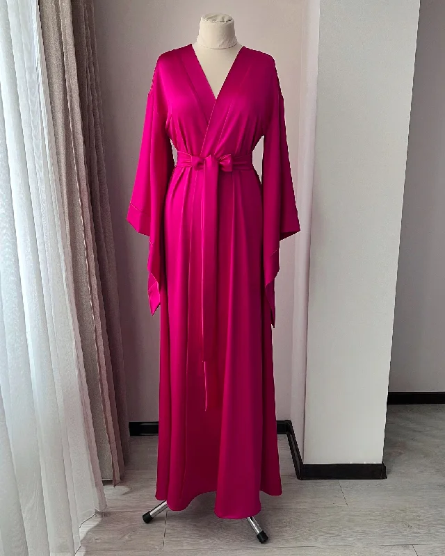 Pink kimono robe long - Bridesmaid Robes