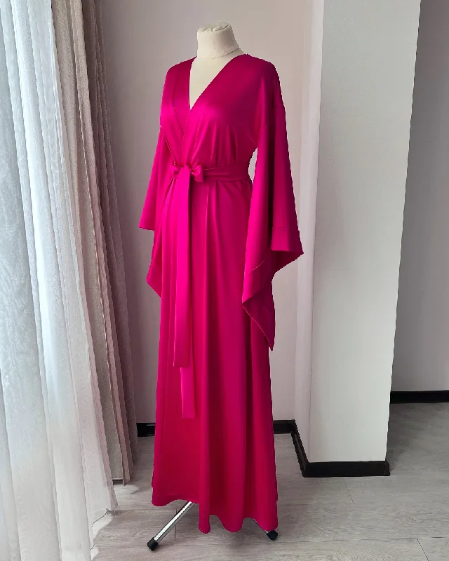 Pink kimono robe long - Bridesmaid Robes