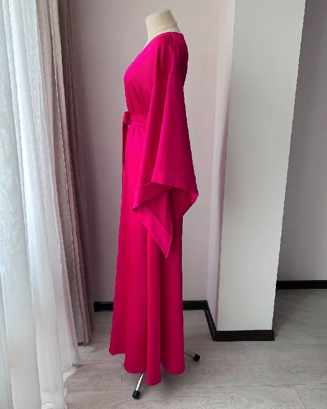 Pink kimono robe long - Bridesmaid Robes