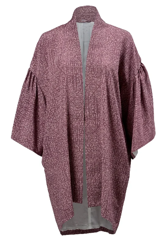 Purple Printed Flutter Sleeve Kimono