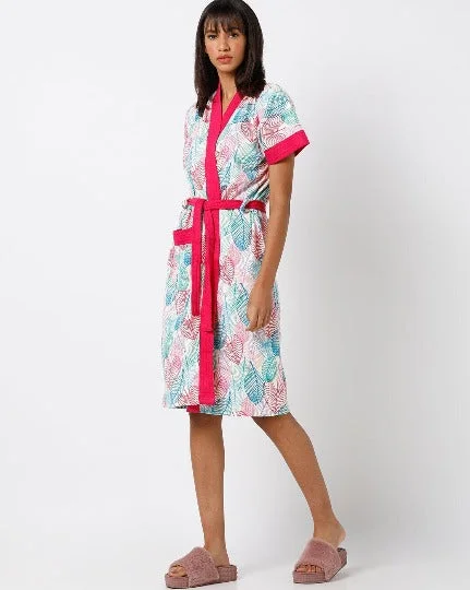 RedRose Printed Bathrobe