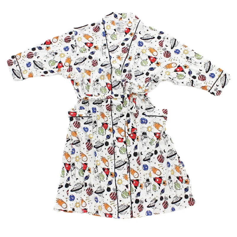 Space Doodle Women's Bamboo Robe