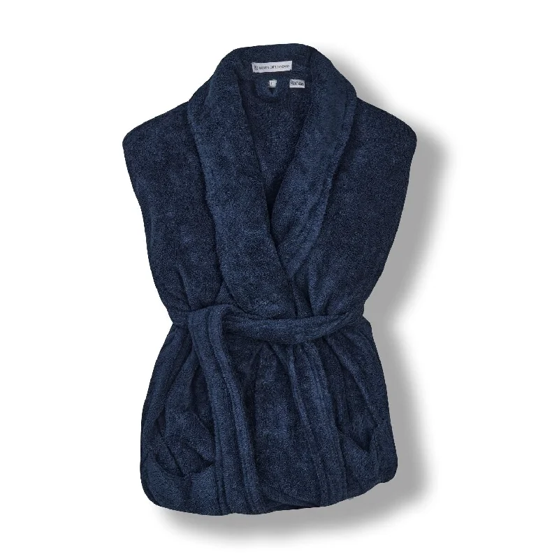 Women's Nua Cotton Bathrobe - Navy Blue