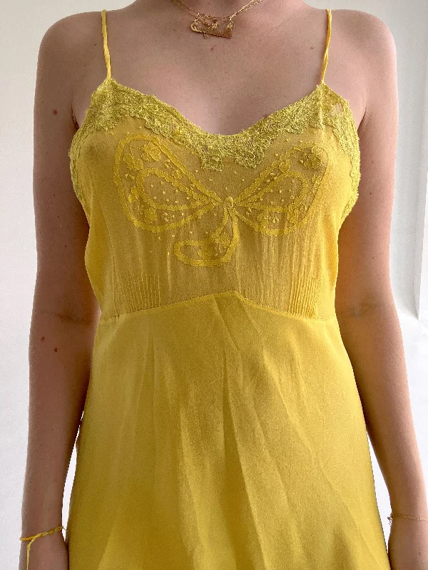 Hand Dyed Sunshine Yellow Silk Chiffon Slip