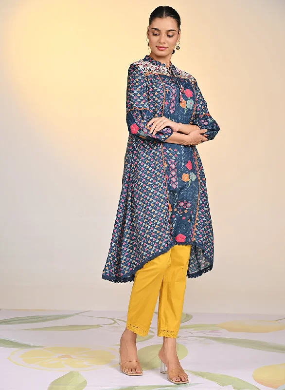 Jiya Blue Printed Kurti For Women