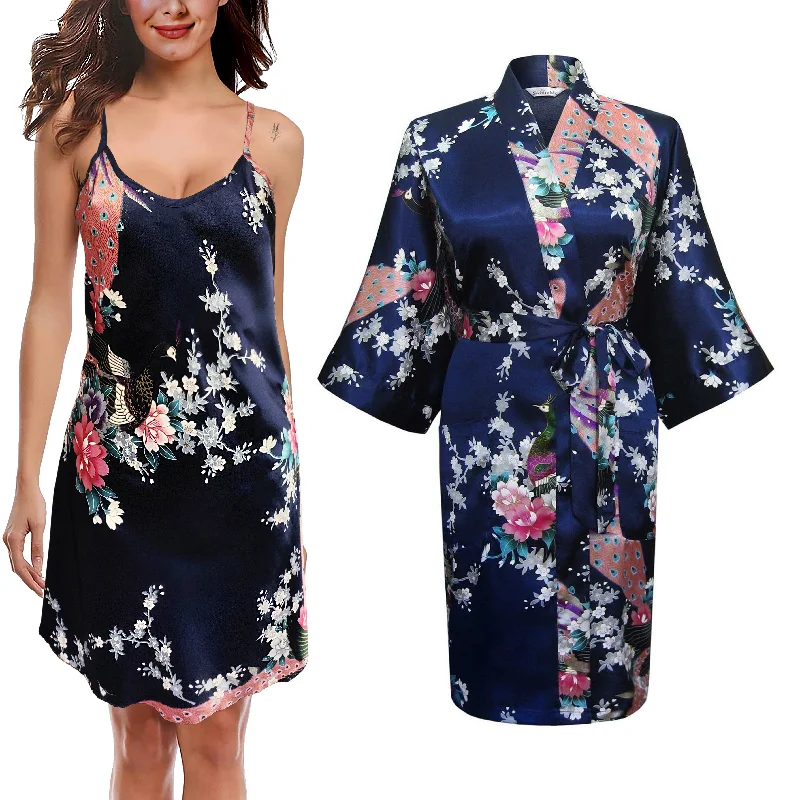 Navy Blue / UK 6-8 / Chemise & Kimono