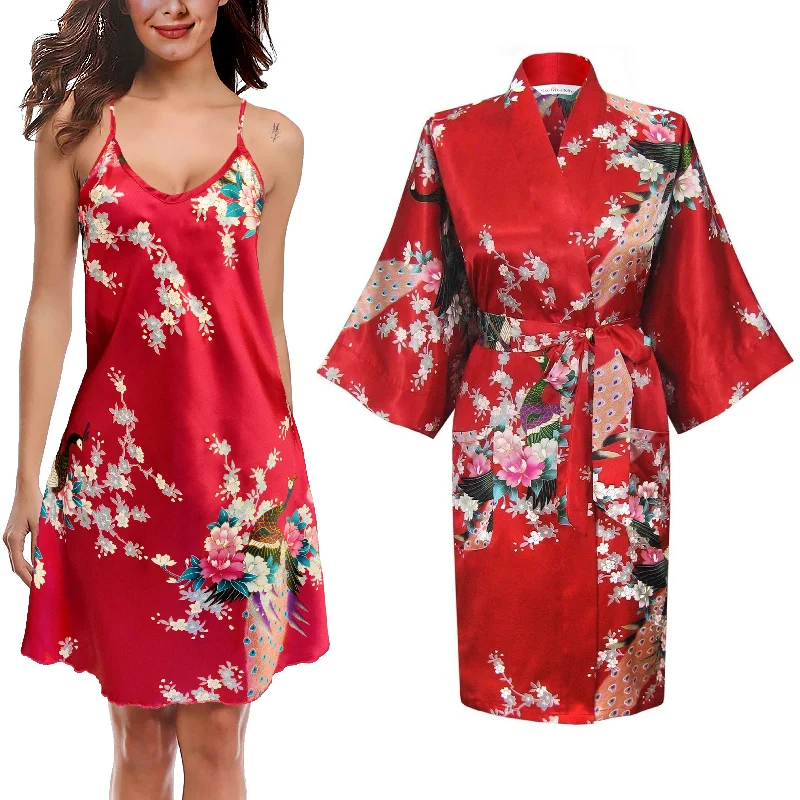 Red / UK 6-8 / Chemise & Kimono