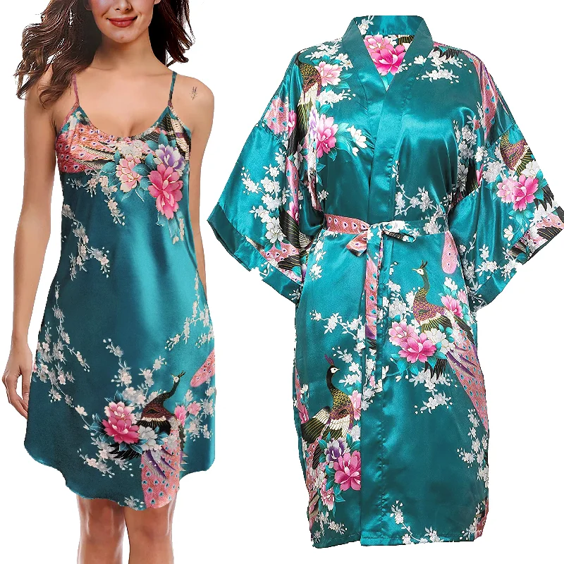 Teal Blue / UK 6-8 / Chemise & Kimono