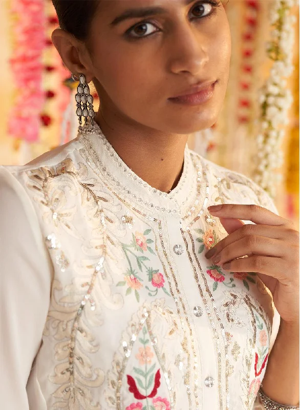 Pearl White Kurta With Embroidery