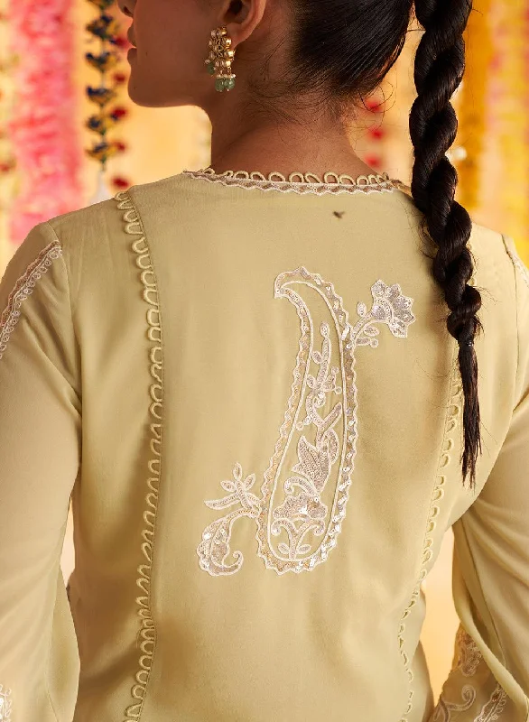 Apple Green Kurta With Delicate Embroidery