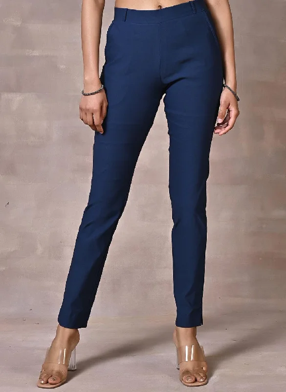 Skin-Fit Navy Blue Jeggings