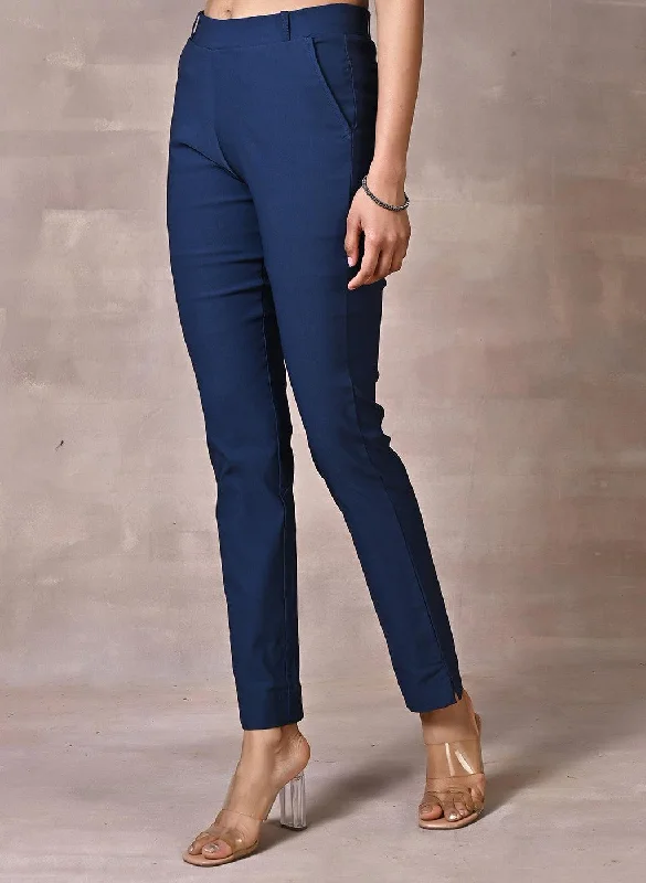 Skin-Fit Navy Blue Jeggings