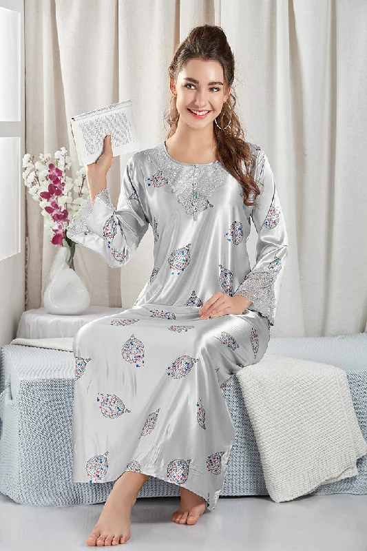 skkinvalue”s soft printed  Long Sleeve Stylish  Nighty For Women's