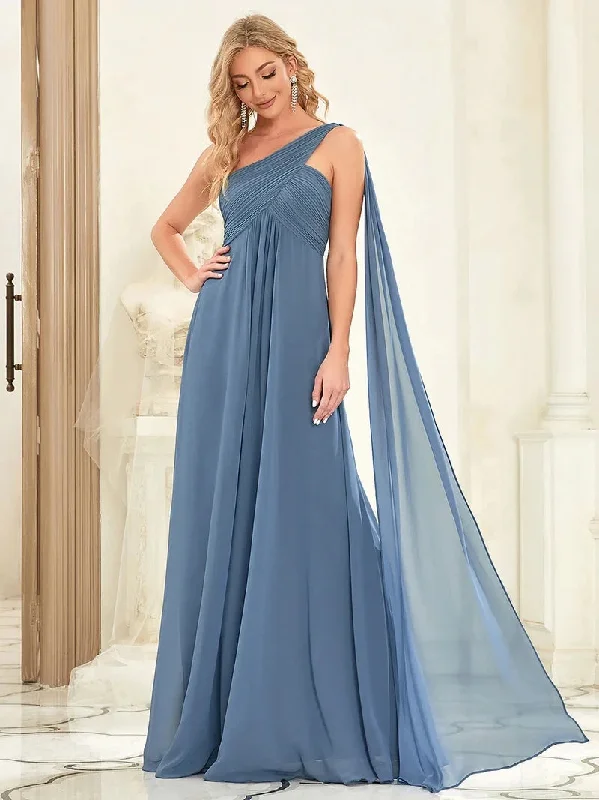 Women's Chiffon Bridesmaid Fashion Designer Sleeveless Dresses (Long)