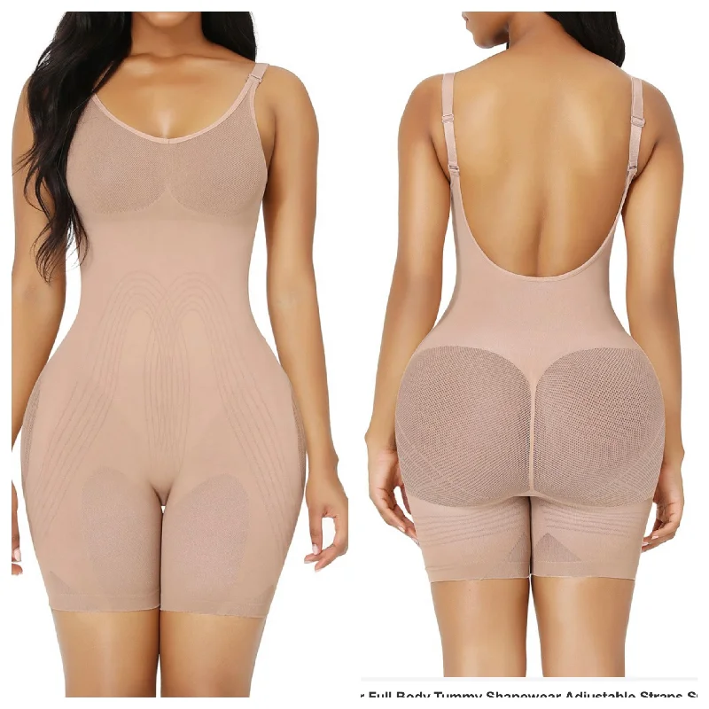 Happiness.Shapes Seamless Low Back Full Body Shapewear Mesh Everyday Shaping