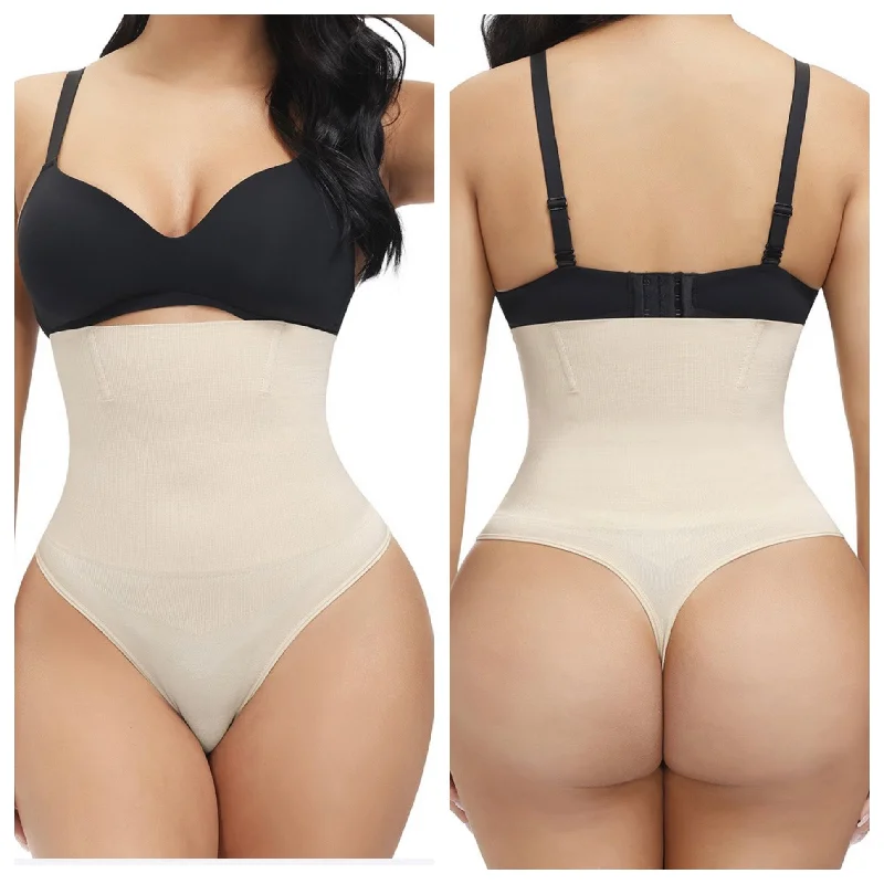 High Cut Thong Plus Size Seamless Control Underwear