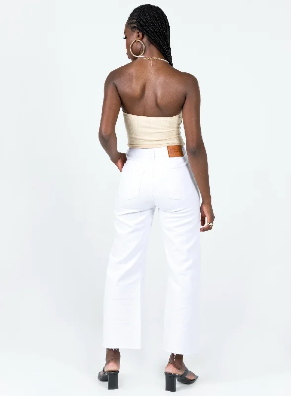 Cece Hammer Wide Leg Jeans White