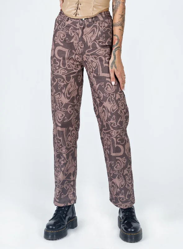 Dameela Straight Leg Jeans Brown