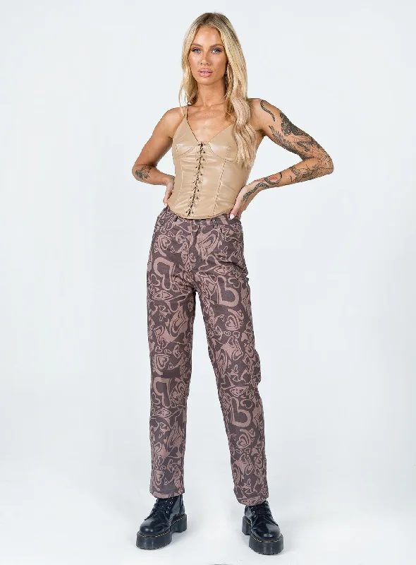 Dameela Straight Leg Jeans Brown