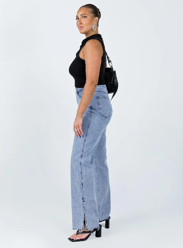 Dean Wide Leg Jean Mid Wash Denim