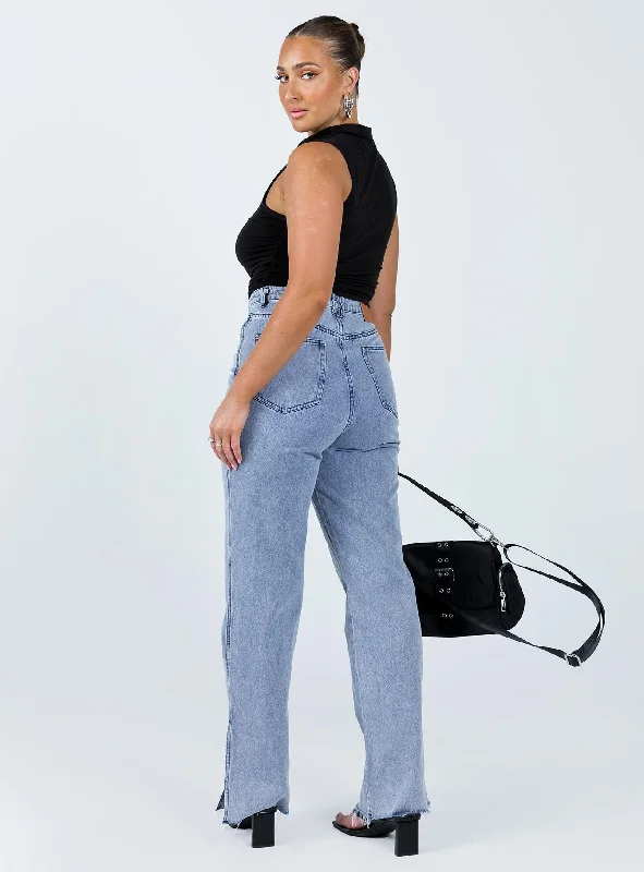 Dean Wide Leg Jean Mid Wash Denim