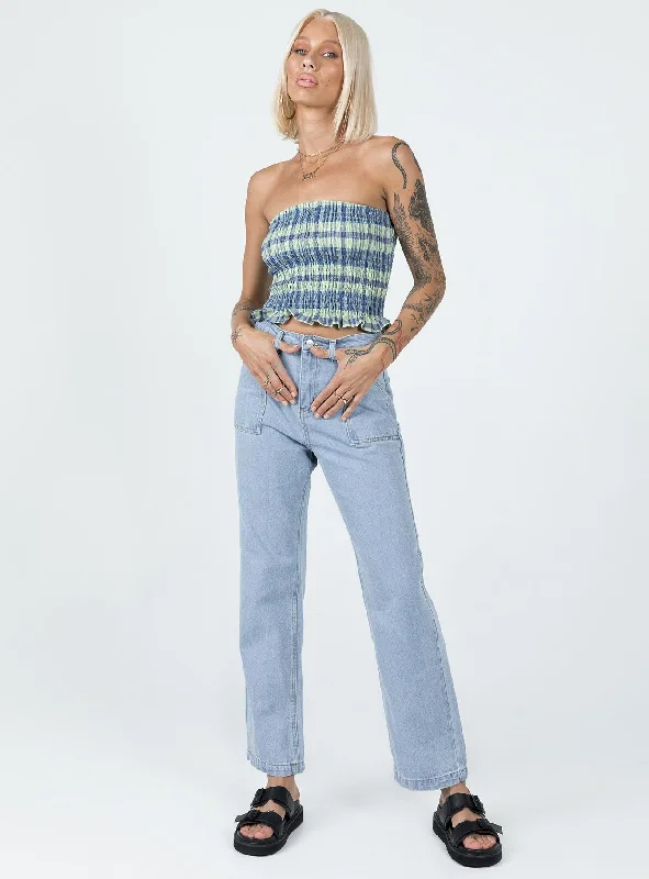 Effie Cargo Staight Leg Jean Denim