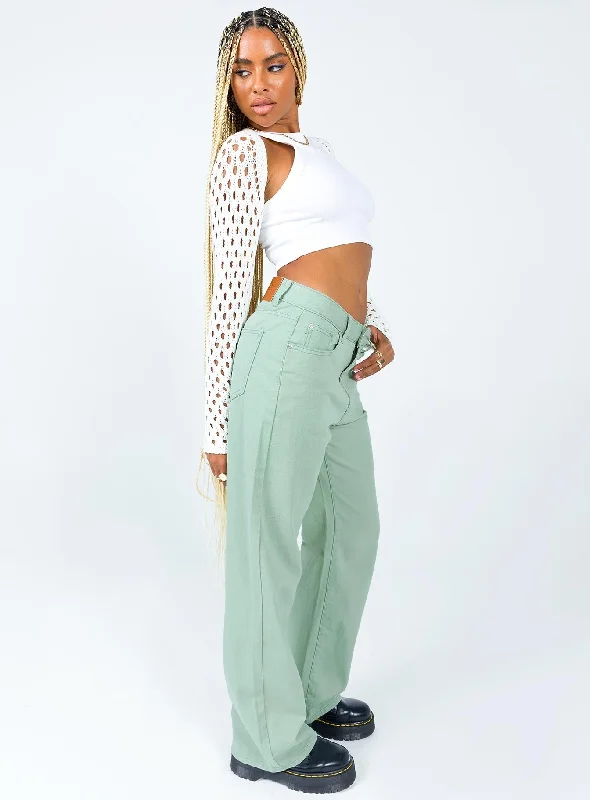 Lester Mom Jeans Sage Green