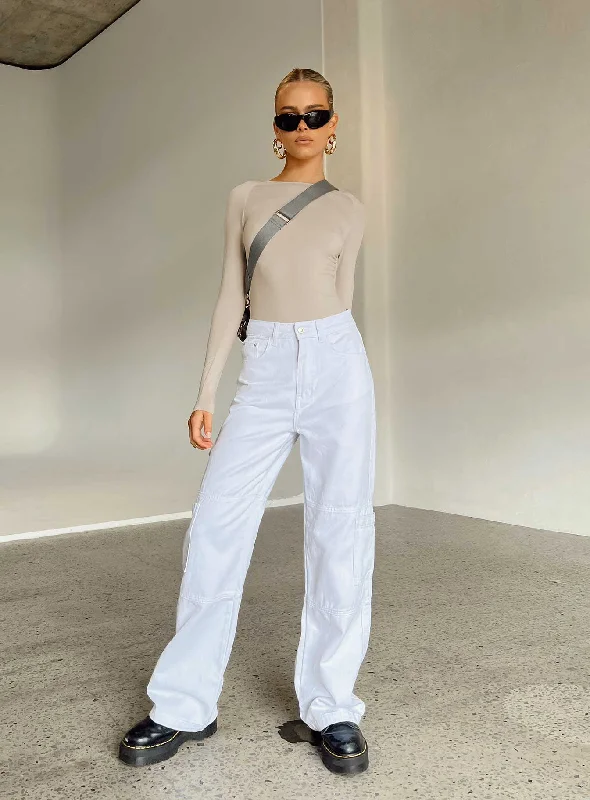 Saffie Wide Leg Jeans White Denim