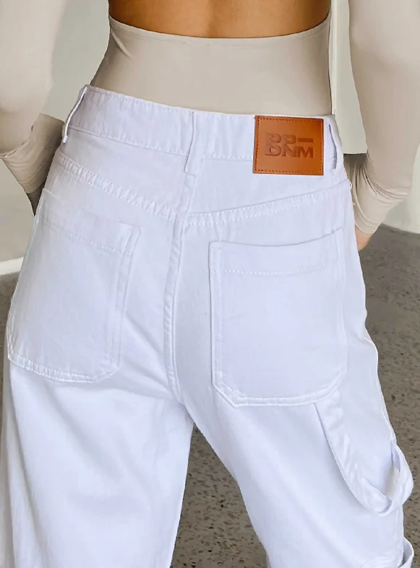 Saffie Wide Leg Jeans White Denim