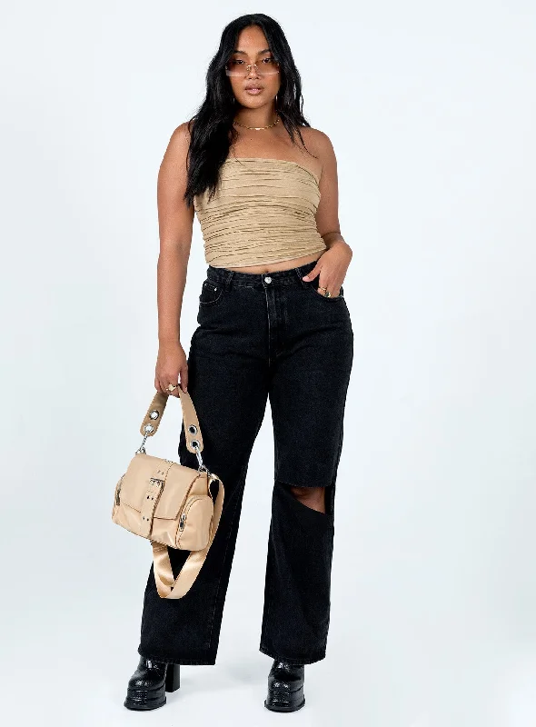 Sevina Wide Leg Denim Jeans Black