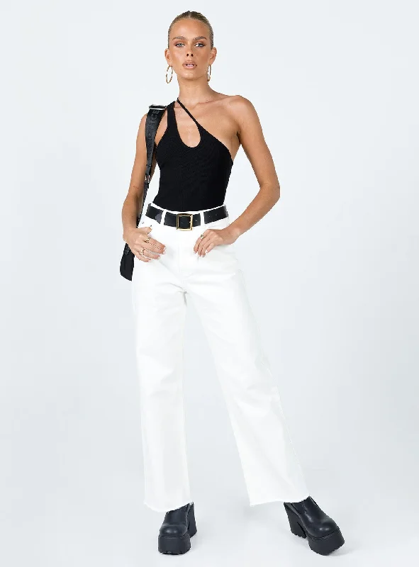 Tashena Wide Leg Denim Jeans White