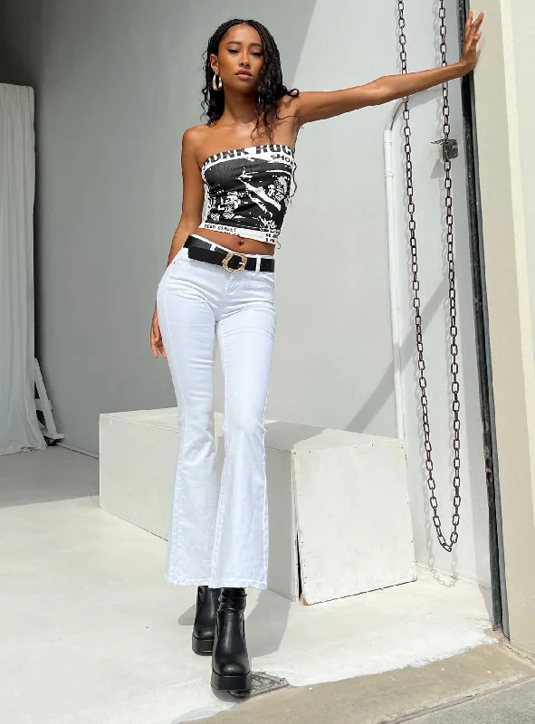 The Elle Low Rise Bootcut Jeans White