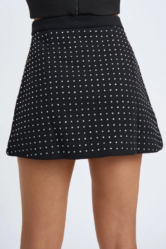 Afterglow Bubble Mini Skirt - Black