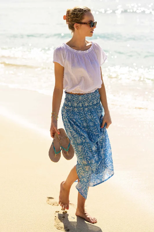 Brady Skirt | Marigold Blue/White